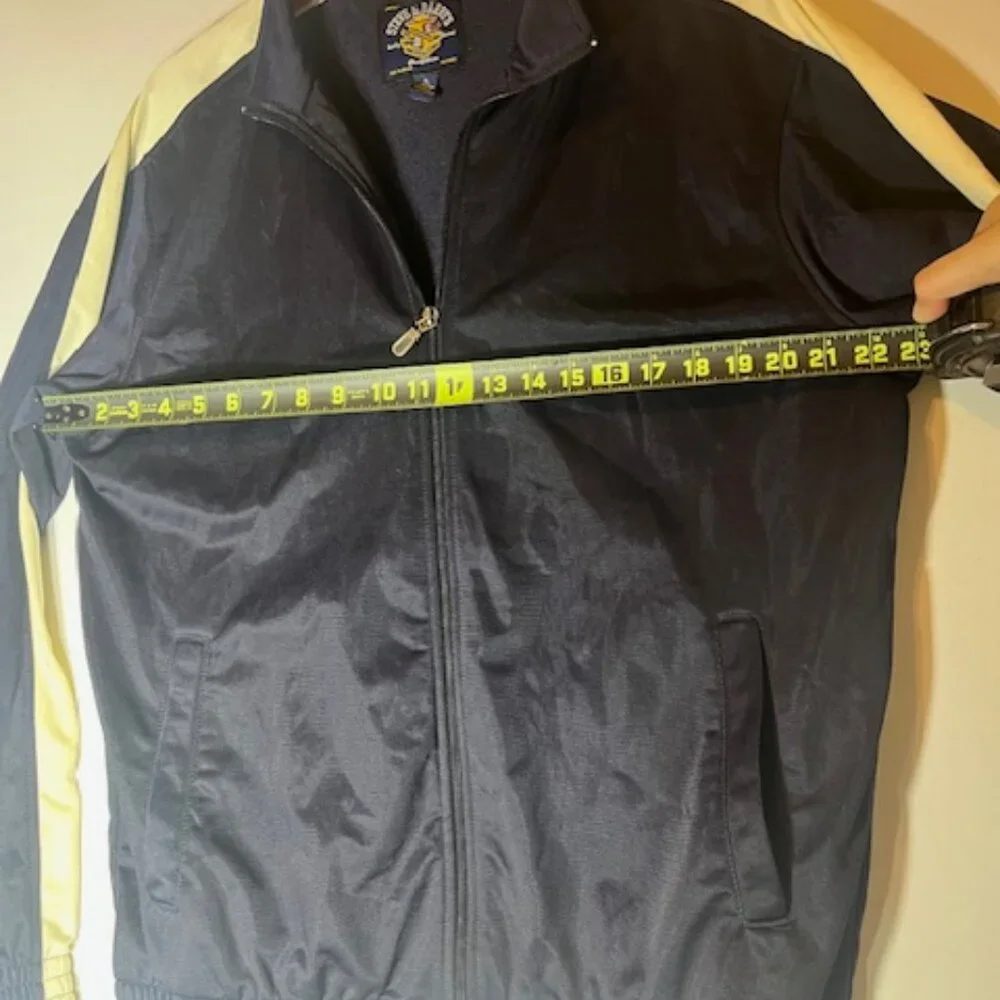 Steve and Barry's Outfitters Men's Navy Collared Full Zip Track Jacket Sz L